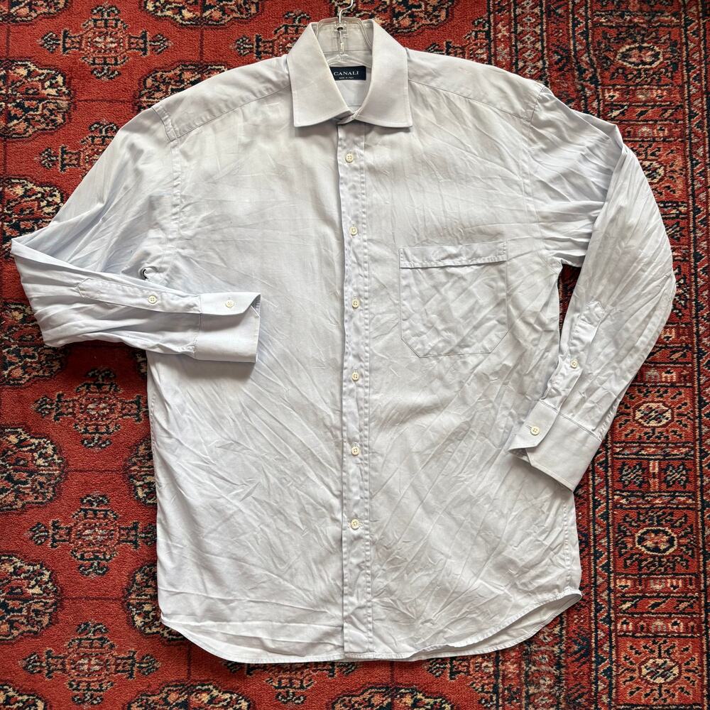 Canali‎ Men's 15.5-40 Light Blue Dress Shirt Italy